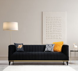 Atelier Del Sofa Bellino Negro y Dorado